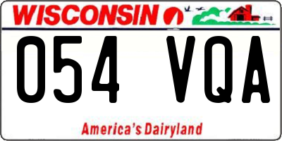 WI license plate 054VQA
