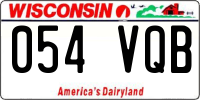 WI license plate 054VQB