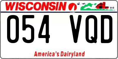 WI license plate 054VQD
