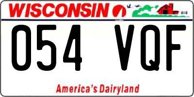 WI license plate 054VQF