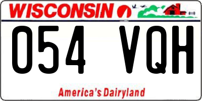 WI license plate 054VQH