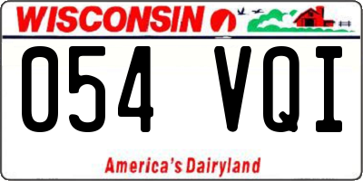 WI license plate 054VQI