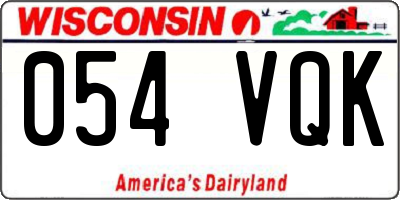WI license plate 054VQK