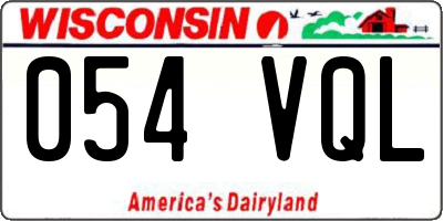 WI license plate 054VQL