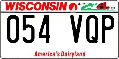 WI license plate 054VQP