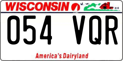 WI license plate 054VQR