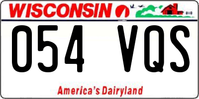 WI license plate 054VQS