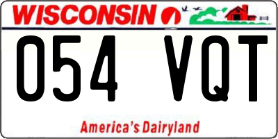WI license plate 054VQT