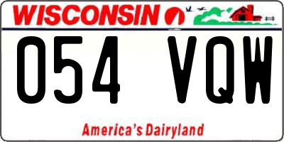 WI license plate 054VQW