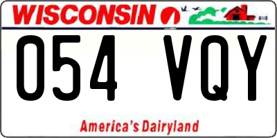 WI license plate 054VQY