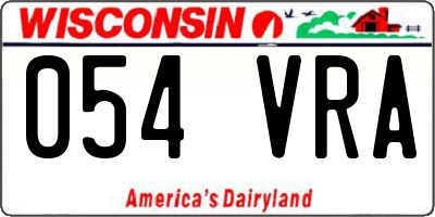 WI license plate 054VRA