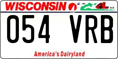 WI license plate 054VRB