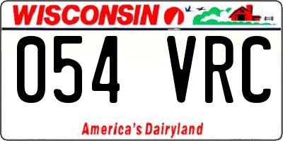 WI license plate 054VRC
