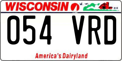 WI license plate 054VRD