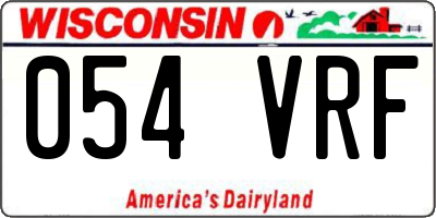 WI license plate 054VRF