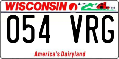 WI license plate 054VRG
