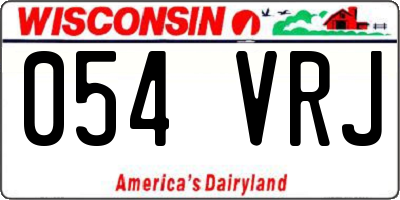 WI license plate 054VRJ