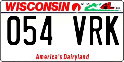 WI license plate 054VRK