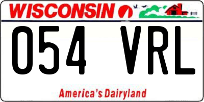 WI license plate 054VRL
