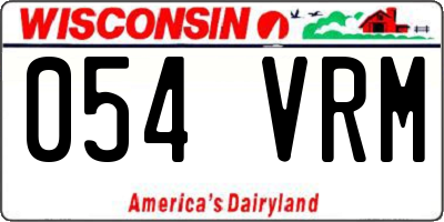 WI license plate 054VRM