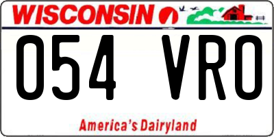 WI license plate 054VRO