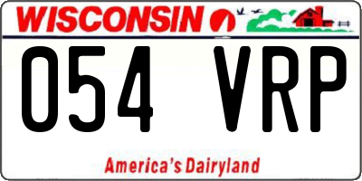 WI license plate 054VRP