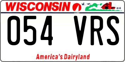 WI license plate 054VRS