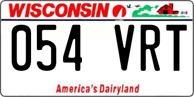 WI license plate 054VRT