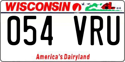 WI license plate 054VRU