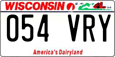WI license plate 054VRY