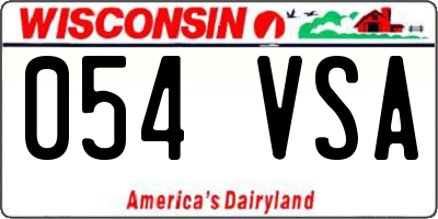 WI license plate 054VSA