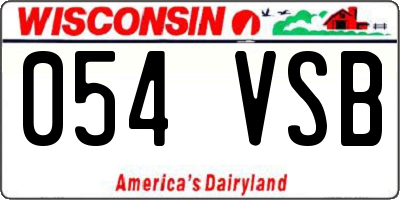 WI license plate 054VSB