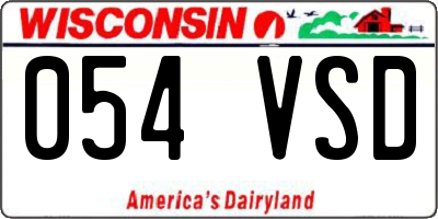WI license plate 054VSD