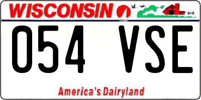WI license plate 054VSE