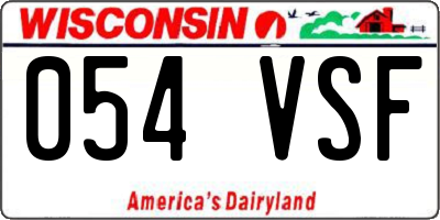 WI license plate 054VSF