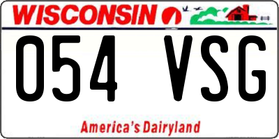 WI license plate 054VSG