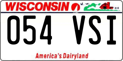 WI license plate 054VSI