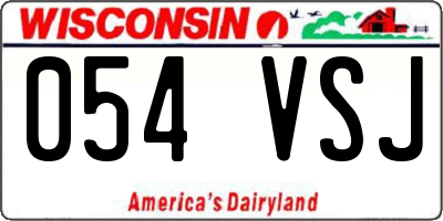 WI license plate 054VSJ