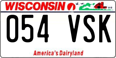 WI license plate 054VSK