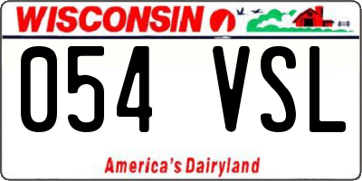 WI license plate 054VSL