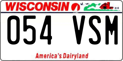 WI license plate 054VSM