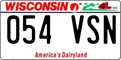 WI license plate 054VSN