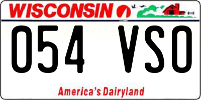 WI license plate 054VSO