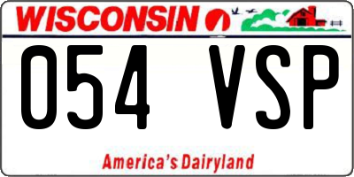 WI license plate 054VSP