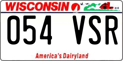 WI license plate 054VSR