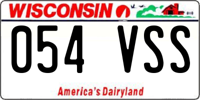 WI license plate 054VSS