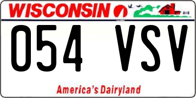 WI license plate 054VSV