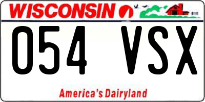 WI license plate 054VSX