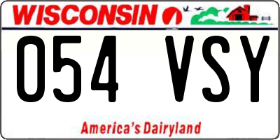 WI license plate 054VSY