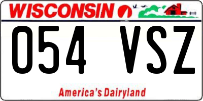 WI license plate 054VSZ